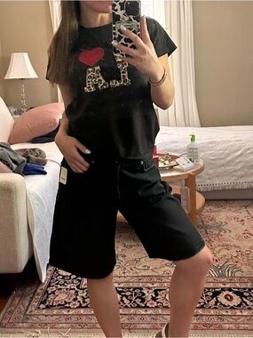 We The Free Black Mid-Length Bermuda Shorts